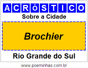 Acróstico Para Imprimir Sobre a Cidade Brochier