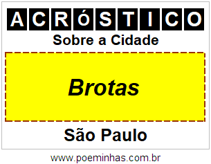 Acróstico Para Imprimir Sobre a Cidade Brotas