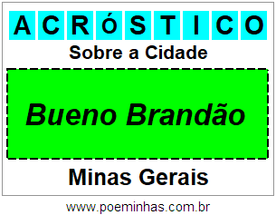 Acróstico Para Imprimir Sobre a Cidade Bueno Brandão