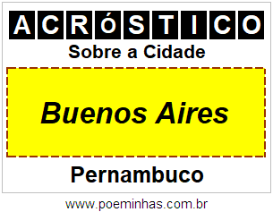 Acróstico Para Imprimir Sobre a Cidade Buenos Aires