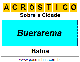 Acróstico Para Imprimir Sobre a Cidade Buerarema