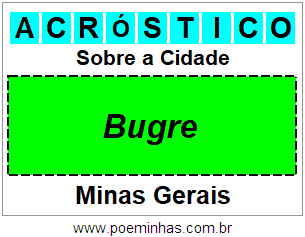 Acróstico Para Imprimir Sobre a Cidade Bugre