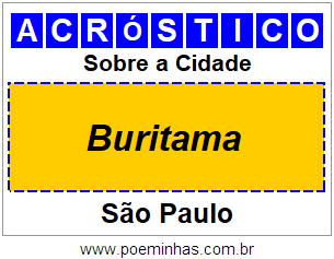 Acróstico Para Imprimir Sobre a Cidade Buritama