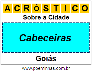 Acróstico Para Imprimir Sobre a Cidade Cabeceiras