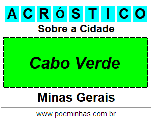 Acróstico Para Imprimir Sobre a Cidade Cabo Verde