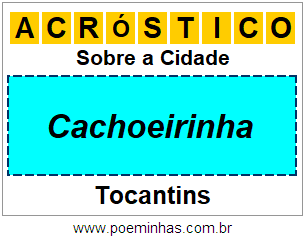 Acróstico Para Imprimir Sobre a Cidade Cachoeirinha