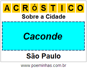 Acróstico Para Imprimir Sobre a Cidade Caconde