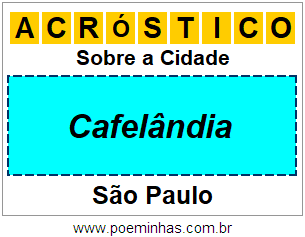 Acróstico Para Imprimir Sobre a Cidade Cafelândia