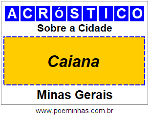 Acróstico Para Imprimir Sobre a Cidade Caiana