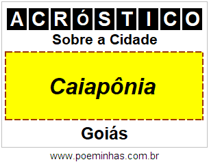 Acróstico Para Imprimir Sobre a Cidade Caiapônia