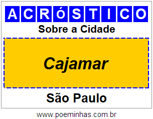 Acróstico Para Imprimir Sobre a Cidade Cajamar