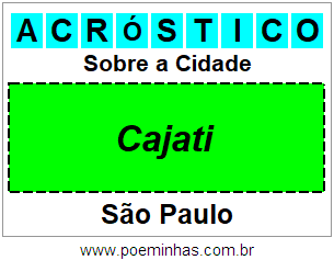 Acróstico Para Imprimir Sobre a Cidade Cajati