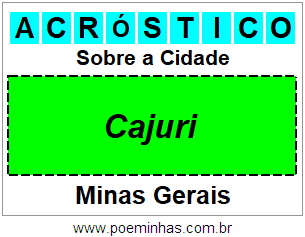 Acróstico Para Imprimir Sobre a Cidade Cajuri