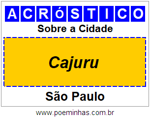 Acróstico Para Imprimir Sobre a Cidade Cajuru