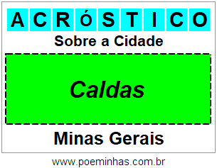 Acróstico Para Imprimir Sobre a Cidade Caldas