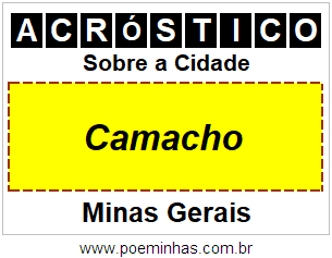 Acróstico Para Imprimir Sobre a Cidade Camacho