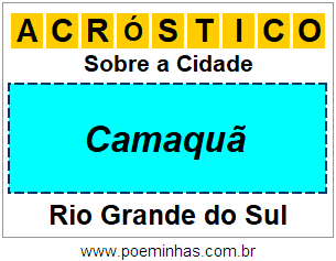 Acróstico Para Imprimir Sobre a Cidade Camaquã