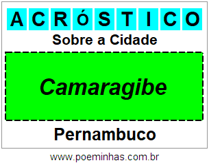 Acróstico Para Imprimir Sobre a Cidade Camaragibe