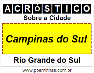 Acróstico Para Imprimir Sobre a Cidade Campinas do Sul