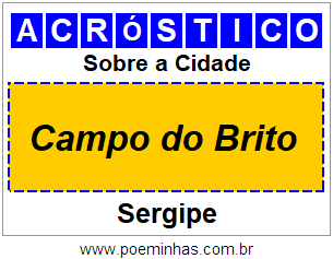 Acróstico Para Imprimir Sobre a Cidade Campo do Brito