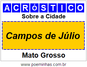 Acróstico Para Imprimir Sobre a Cidade Campos de Júlio