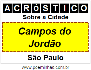 Acróstico Para Imprimir Sobre a Cidade Campos do Jordão