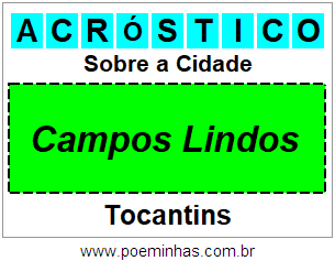 Acróstico Para Imprimir Sobre a Cidade Campos Lindos