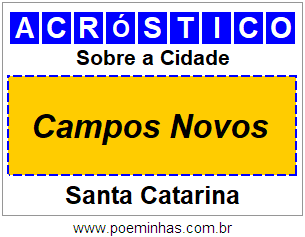 Acróstico Para Imprimir Sobre a Cidade Campos Novos