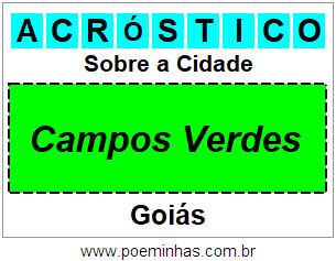 Acróstico Para Imprimir Sobre a Cidade Campos Verdes