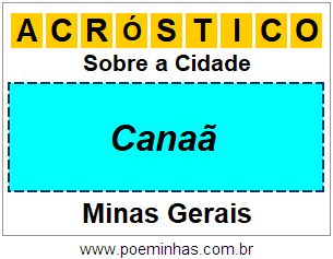 Acróstico Para Imprimir Sobre a Cidade Canaã