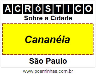 Acróstico Para Imprimir Sobre a Cidade Cananéia