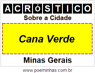 Acróstico Para Imprimir Sobre a Cidade Cana Verde