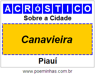 Acróstico Para Imprimir Sobre a Cidade Canavieira