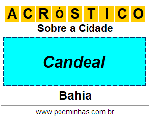 Acróstico Para Imprimir Sobre a Cidade Candeal