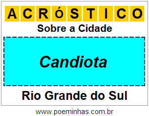 Acróstico Para Imprimir Sobre a Cidade Candiota