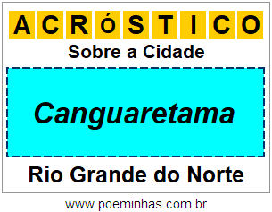 Acróstico Para Imprimir Sobre a Cidade Canguaretama