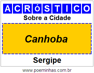 Acróstico Para Imprimir Sobre a Cidade Canhoba