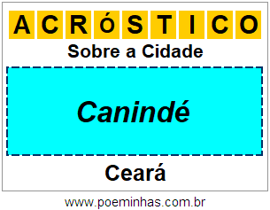 Acróstico Para Imprimir Sobre a Cidade Canindé