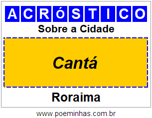 Acróstico Para Imprimir Sobre a Cidade Cantá