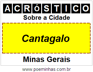 Acróstico Para Imprimir Sobre a Cidade Cantagalo