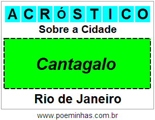 Acróstico Para Imprimir Sobre a Cidade Cantagalo