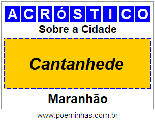 Acróstico Para Imprimir Sobre a Cidade Cantanhede