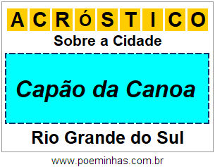 Acróstico Para Imprimir Sobre a Cidade Capão da Canoa