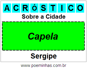 Acróstico Para Imprimir Sobre a Cidade Capela