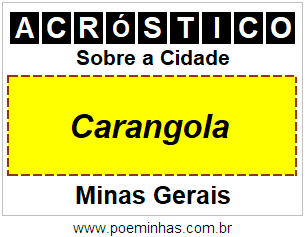 Acróstico Para Imprimir Sobre a Cidade Carangola