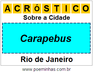 Acróstico Para Imprimir Sobre a Cidade Carapebus