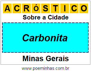 Acróstico Para Imprimir Sobre a Cidade Carbonita