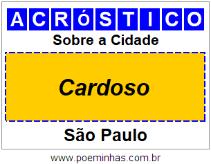 Acróstico Para Imprimir Sobre a Cidade Cardoso