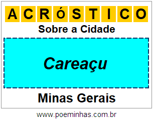 Acróstico Para Imprimir Sobre a Cidade Careaçu