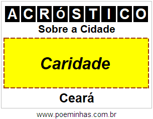 Acróstico Para Imprimir Sobre a Cidade Caridade